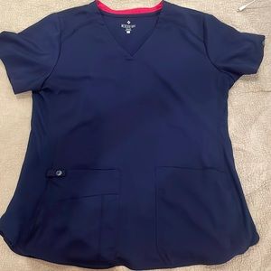 Med couture navy blue scrub tops size large